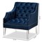 Baxton Studio Silvana Blue Velvet Upholstered Lounge Chair with Acrylic Legs 152-9267 - alternate 6